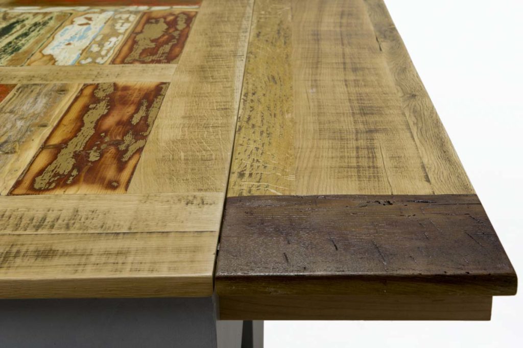 piano tavolo allungabile in rovere vintage