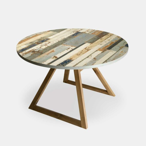 reclaimed wood round table