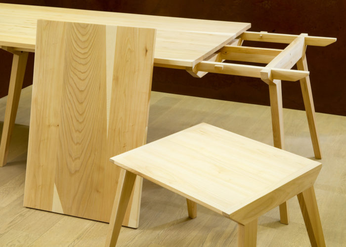 tavolo legno massello olmo allungabile