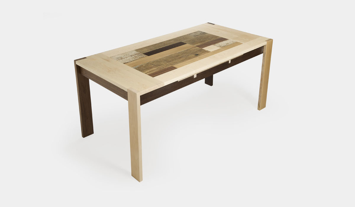 tavolo in legno di acero e rovere allungabile
