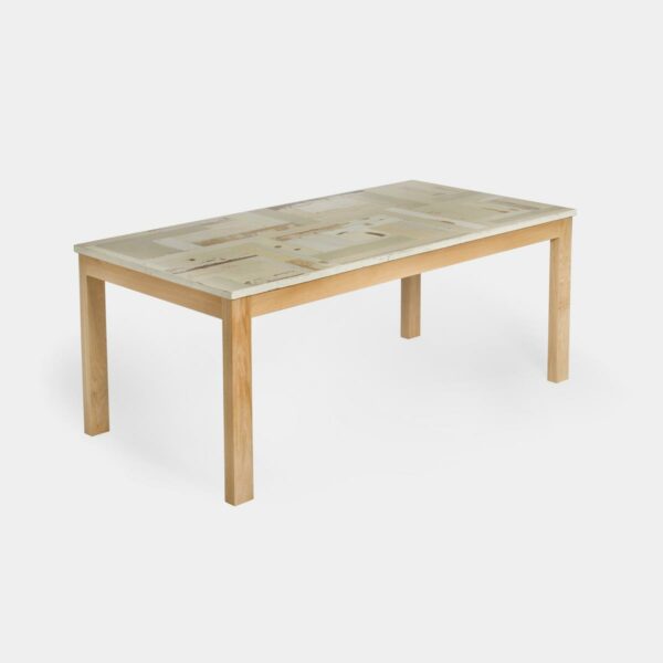Tavolo in legno massello chiaro e legno di recupero Nuvola