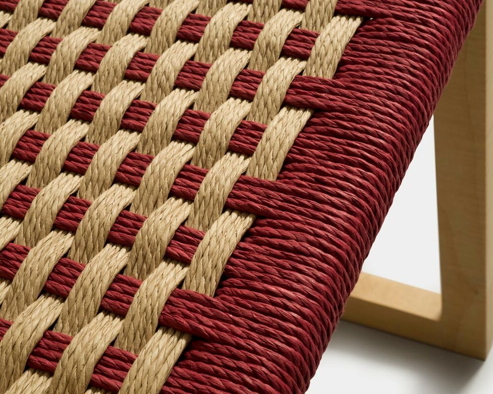 Dettaglio della seduta della sedia in corda intrecciata vari colori Laquercia21 e lapavera
