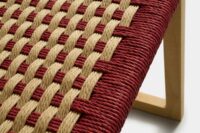 Dettaglio della seduta della sedia in corda intrecciata vari colori Laquercia21 e lapavera