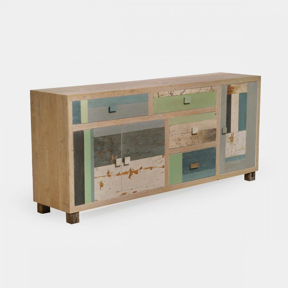 credenza in legno naturale di recupero