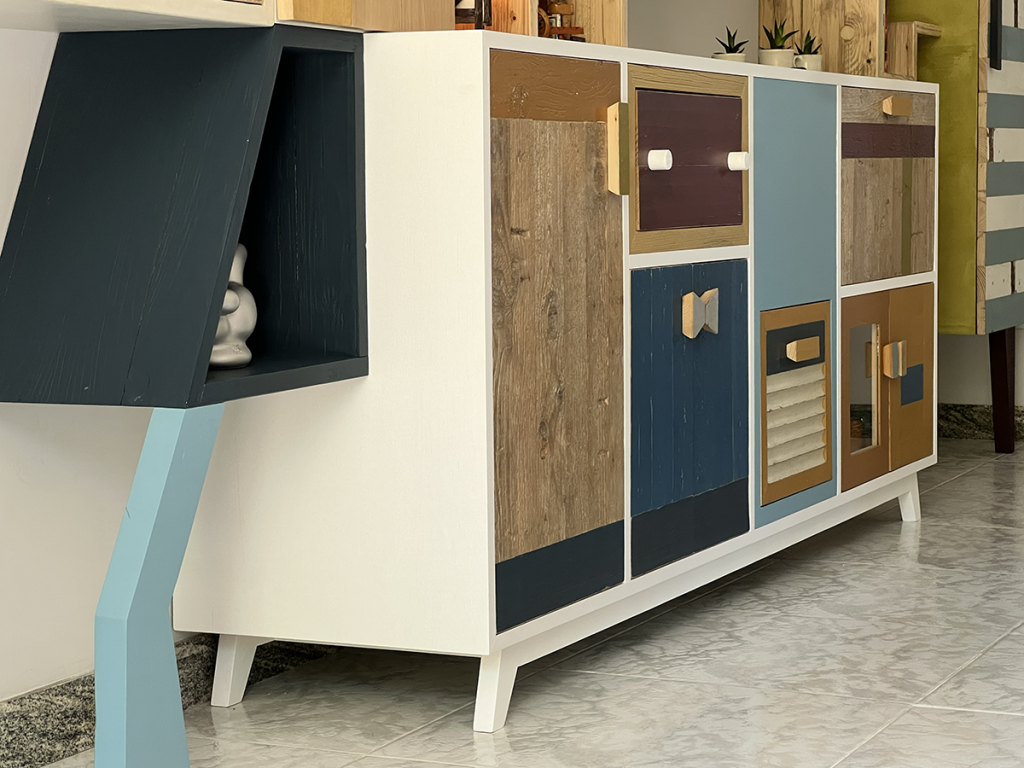 progetto credenza parete attrezzata