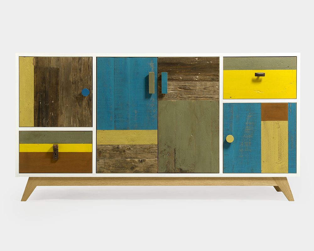 credenza moderna in legno colorata 3