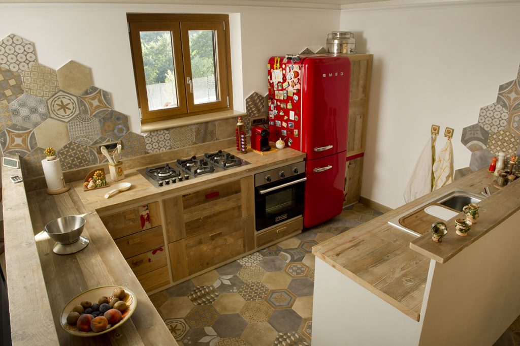 open space cucine rustiche moderne