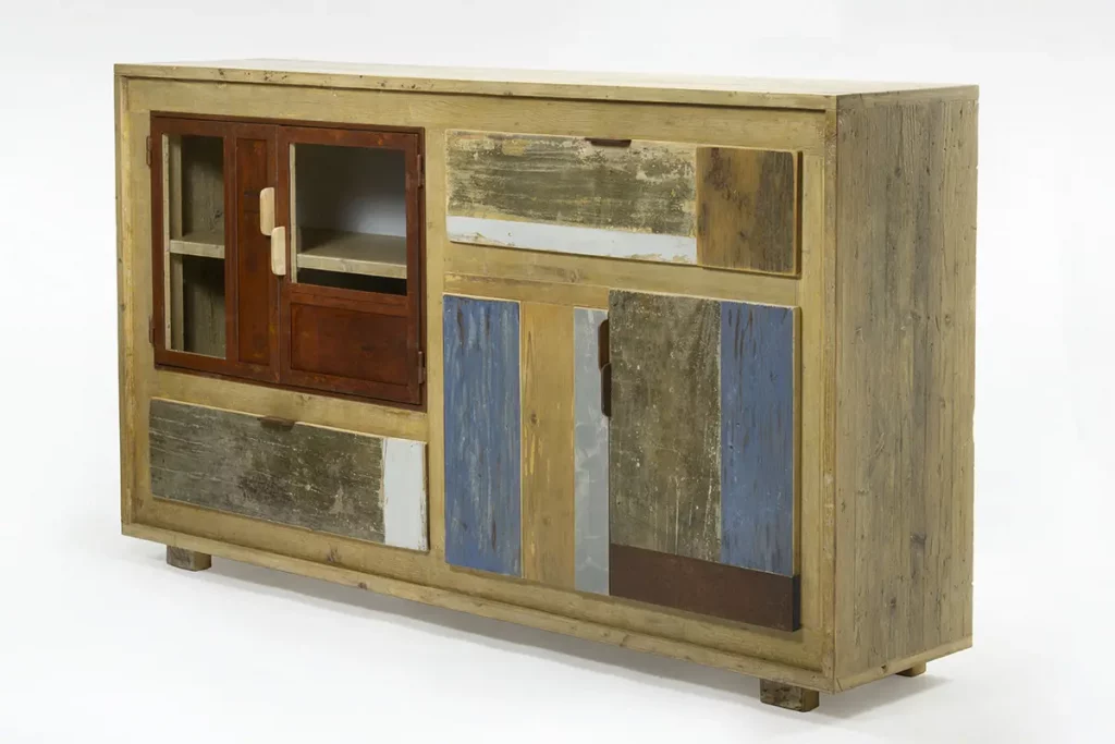 credenza rustica in legno di abete di recupero